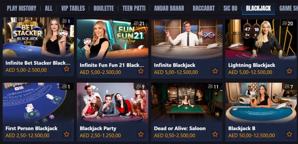 Live Dealer Tables